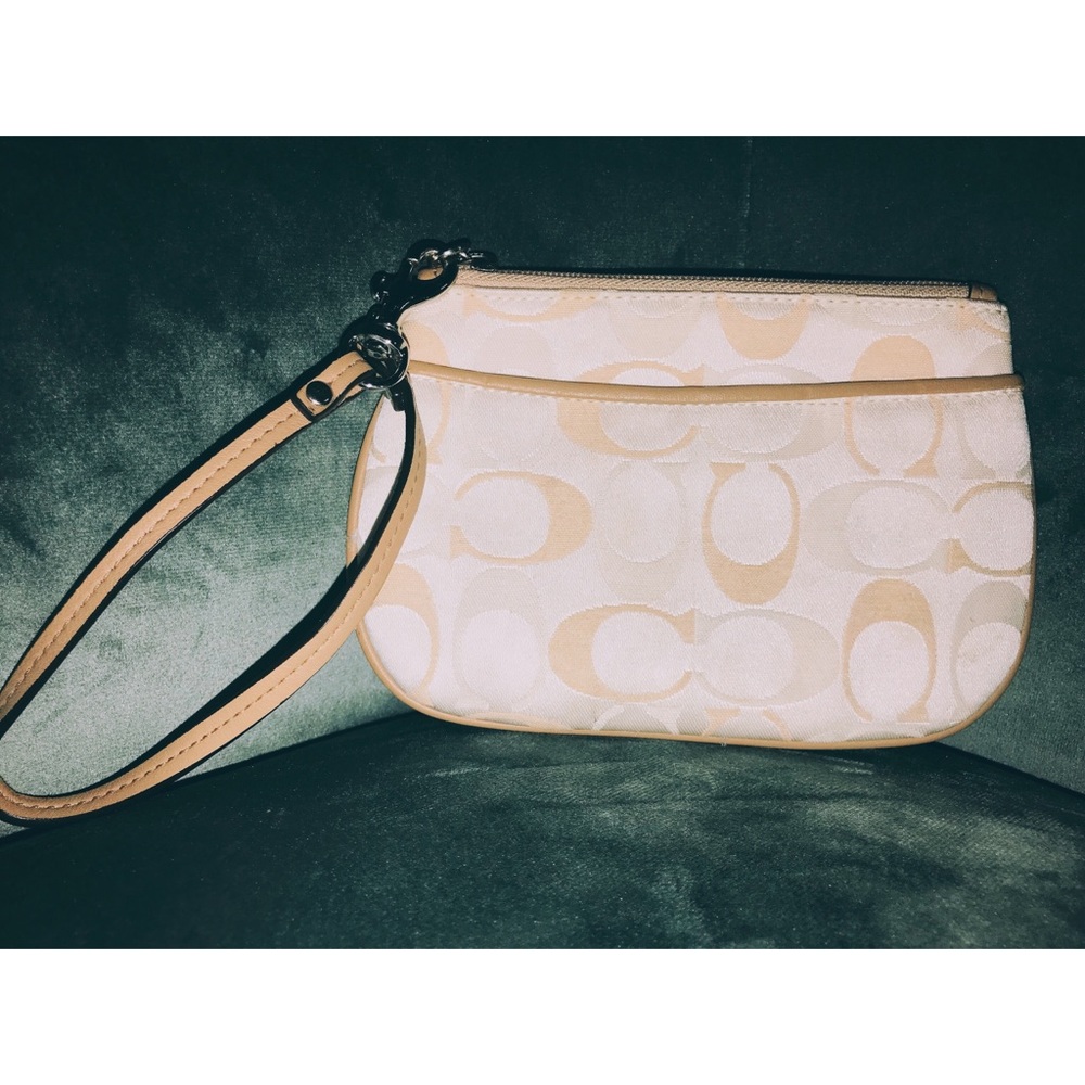 Coach signature print wristlet